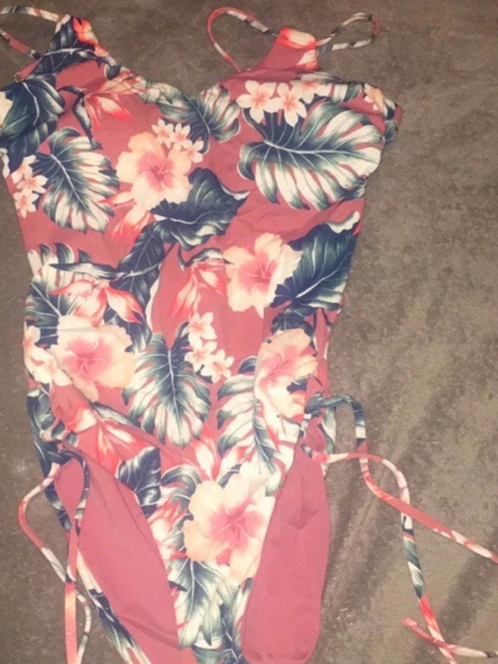 Tori Praver Floral One-Piece Swimsuit in Coral, Pink, Green